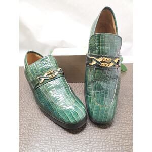 Italian "Volare" Designed by Carlo Leoni Leather Alligator Style Loafers 8.5